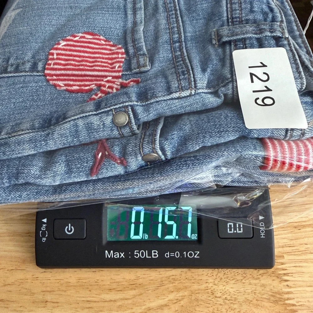 Charter Club Jeans Classic Straight Cotton Blend 6P Blue Pomegranate Patchwork